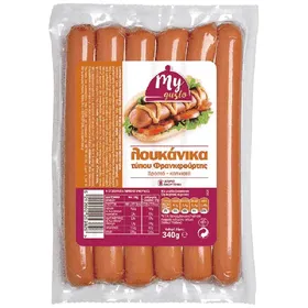 MY GUSTO λουκάνικα τύπου Φρανκφούρτης χωρίς γλουτένη 340g