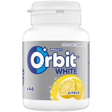 ORBIT Τσίχλες White Citrus Μπουκάλι 46 τεμ. 64g.