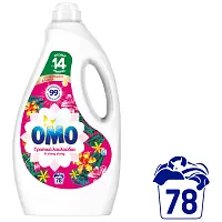Omo Υγρό Απορρυπαντικό Πλυντηρίου Ρούχων Τροπικά Λουλούδια 78Mεζ 3,5lt 1lt