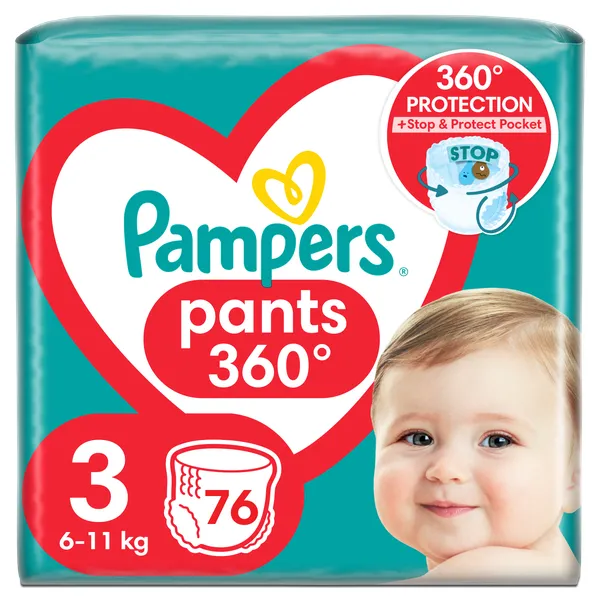Πάνες-Βρακάκι Pampers Pants Μέγεθος 3 (6-11kg) (76τεμ)