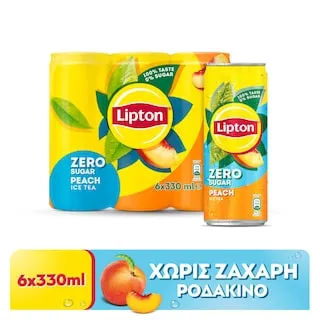 Lipton Ice Tea Χωρίς Ζάχαρη Ροδάκινο 6x330ml
