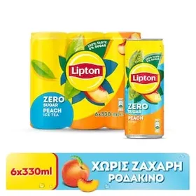 Lipton Ice Tea Χωρίς Ζάχαρη Ροδάκινο 6x330ml