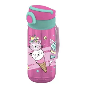 MUST TEAM παγούρι PP 500ml με καλαμάκι σε 4 σχέδια για κορίτσια