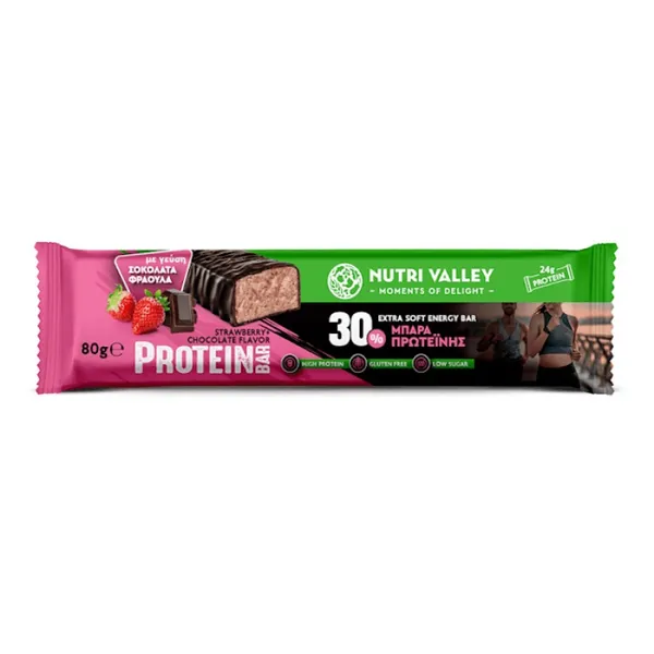 protein bar chocolate ή strawberry 80γρ.