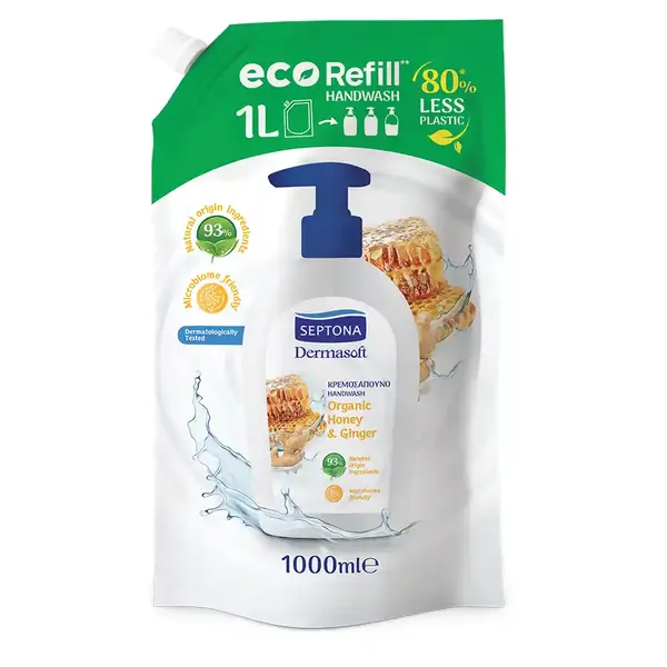 Septona Dermasoft Υγρό Σαπούνι Μέλι & Τζίντζερ 1lt.