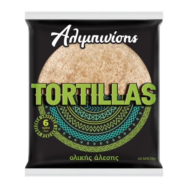 tortillas ολικής άλεσης 6τεμ. 370γρ.
