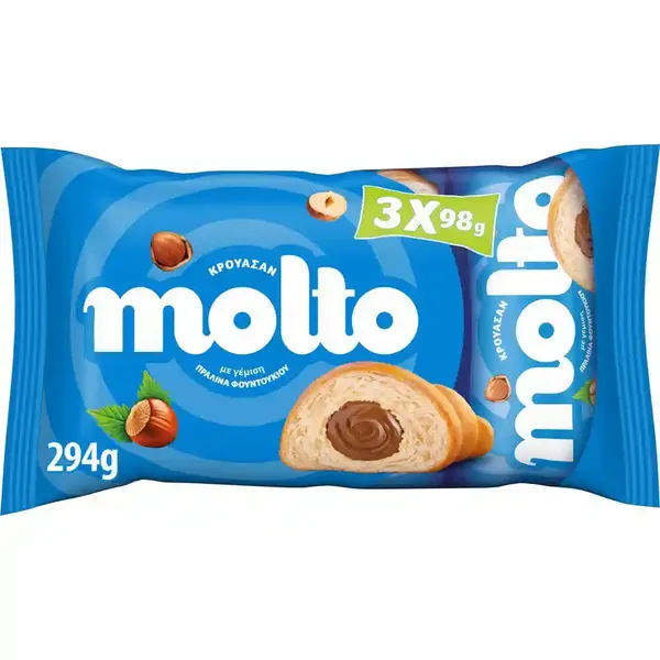 Molto Κρουασάν Πραλίνα Φουντούκι 3x98gr