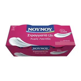 NOYNOY γιαούρτι στραγγιστό χωρίς λακτόζη 175g (συσκευασία 2τεμ.)