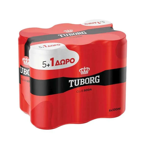 TUBORG σόδα κουτί 330ml 5+1 ΔΩΡΟ (Δεμένη προσφορά)