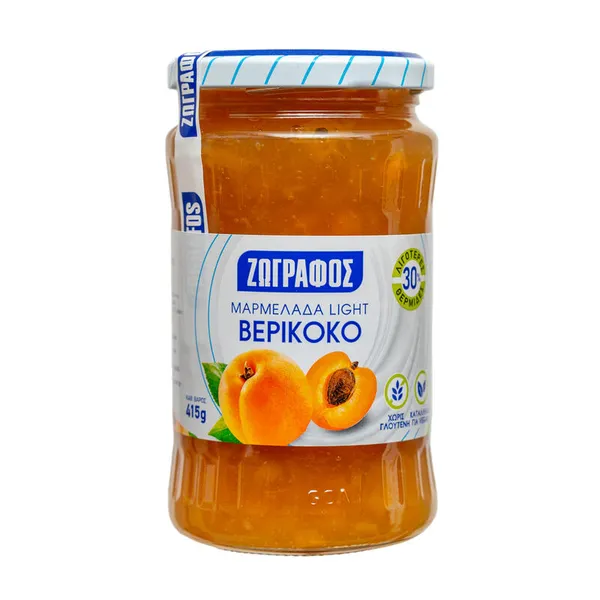 ΖΩΓΡΑΦΟΣ Μαρμελάδα Βερίκοκο Light με Φρουκτόζη 415γρ
