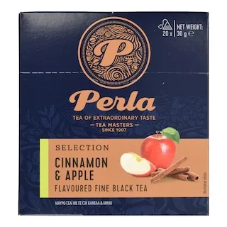 PERLA BEVERAGES Τσάι Μαύρο Γεύση Κανέλα και Μήλο 20x1.5g