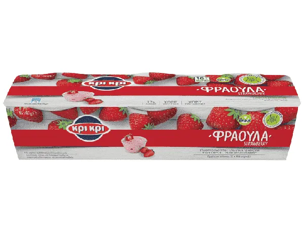 επιδόρπιο γιαουρτιού φράουλα ή ροδάκινο 3x180γρ.