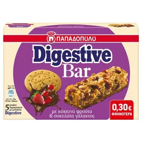 ΠΑΠΑΔΟΠΟΥΛΟΥ Μπάρες Δημητριακών Digestive Κόκκινα Φρούτ