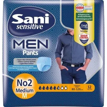 Ελαστικό εσώρουχο ακράτειας Sani Sensitive MEN Pants No2 Medium 12 τεμ