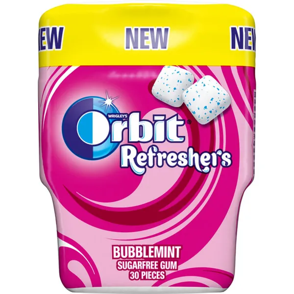 ORBIT Τσίχλες Refreshers Bubblemint Μπουκάλι 67g