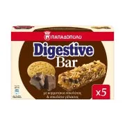 Παπαδοπούλου Digestive Μπάρες Δημητριακών Με Κομμάτια Σοκολάτας Γάλακτος 5x28γρ.