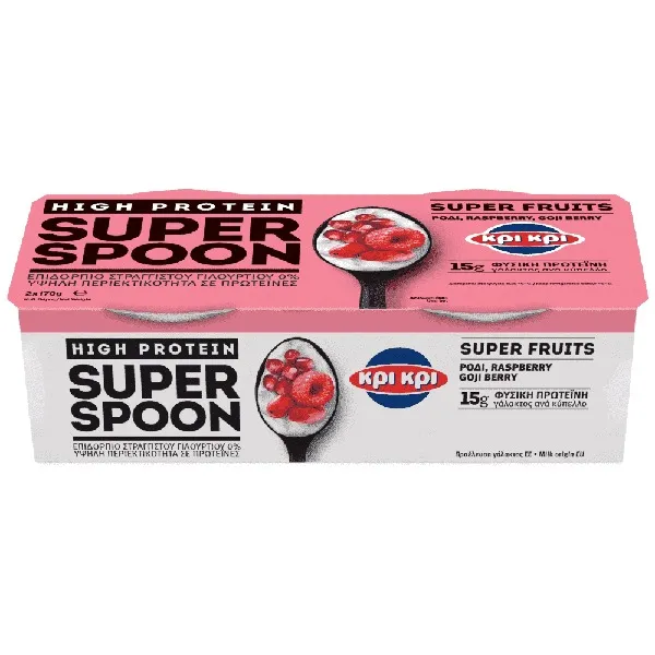 ΚΡΙ ΚΡΙ super spoon επιδόρπιο γιαουρτιού gojiberry ή blueberry 2x170γρ.