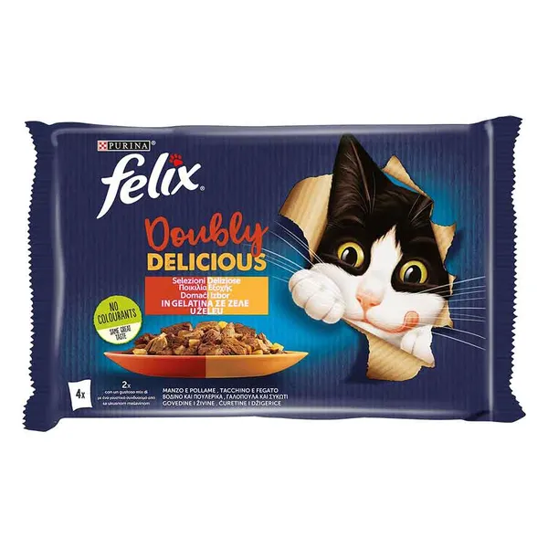 Purina Felix Γατοτροφή Agail Ποικιλία Κρεατικών Σε Ζελέ 4x85γρ.