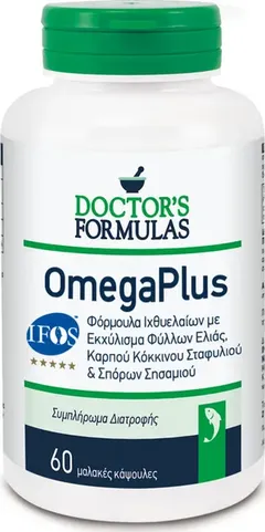 DOCTORS FORMULAS Συμπλήρωμα διατροφής ιχθυελαίων (Omega Plus) 60 κάψουλες