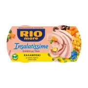 RIO MARE Insalatissime Σαλάτα με Τόνο Καλαμπόκι με Αρακά Καρότα & Μαύρες Ελιές 2x160g