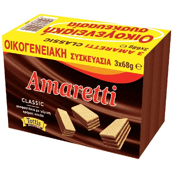 γκοφρέτα κακάο ή φουντούκι 3x68γρ.