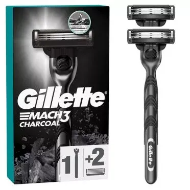 Gillette Ανδρική Ξυριστική Μηχανή Charcoal Mach3, Ξυριστική Μηχανή με 3 Λεπίδες