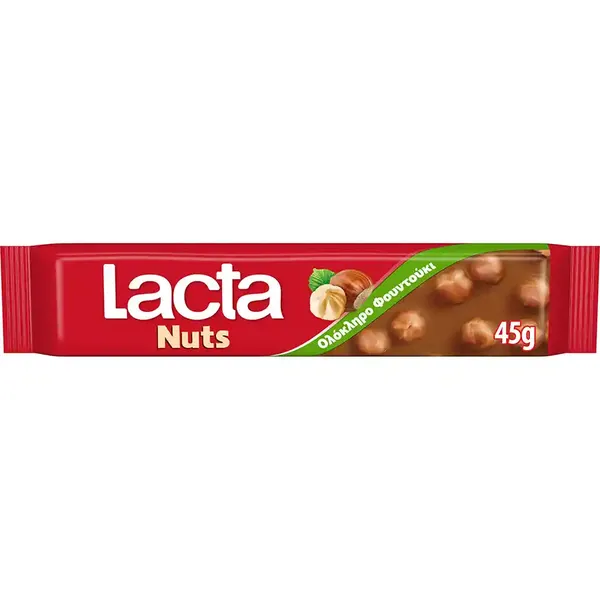 Lacta Σοκολάτα Γάλακτος Με Ολόκληρο Φουντούκι 45gr