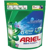 Ariel All in 1 Απορρυπαντικό Πλυντηρίου Ρούχων Κάψουλες Touch Of Lenor 50 Μεζ.