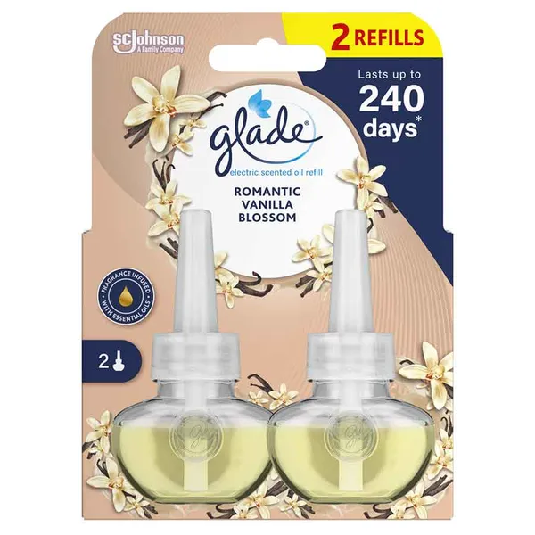 Glade Αρωματικό Χώρου Ανταλλακτικό Ηλεκτρικής Συσκευής Scented Oil Romantic Vanilla Blossom 2x20ml.