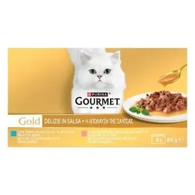 GOURMET™ Gold Η Απόλαυση της Σάλτσας με Σολομό & Τόνο 4x85g (πολυσυσκευασία)