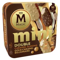 MAGIC Mini Double Ξυλάκια Caramel Almond Gold Caramel Billionaire 6τεμ 282g (330ml)