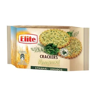 Elite Crackers Μεσογειακά Σπανάκι & Άνηθο 105gr