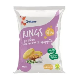 βάλφα Rings Snacks με Sour Cream & Κρεμμύδι 85gr