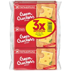 Παπαδοπούλου Cream Crackers Σίτου 3X140gr
