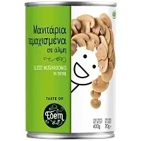 μανιτάρια τεμαχισμένα 400γρ. (σ.β. 210γρ.)