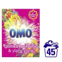 OMO Απορρυπαντικό Πλυντηρίου Ρούχων Σκόνη Τροπικά Λουλούδια 45 πλύσεις