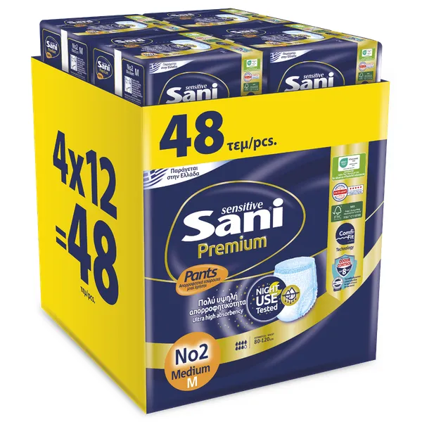 Ελαστικό Εσώρουχο Ακράτειας No2 Medium Monthly Pack Premium Sani (48τεμ)