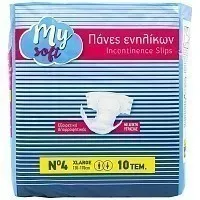My Soft Ανοιχτές Πάνες Ακράτειας Νο4 Extra Large 10 τεμ