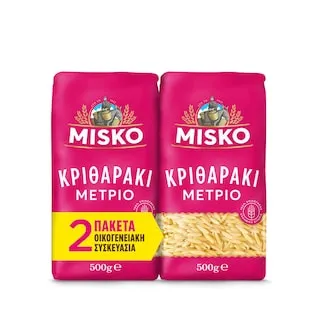 MISKO Μακαρόνι Κριθαράκι Μέτριο 2x500g