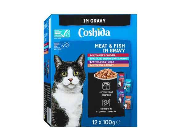 Τροφή για γάτες Premium σε φακελάκι meat & fish in Gravy & Jelly