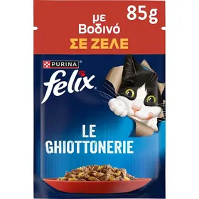 Purina Felix Γατοτροφή Βοδινό Σε Ζελέ 85γρ.