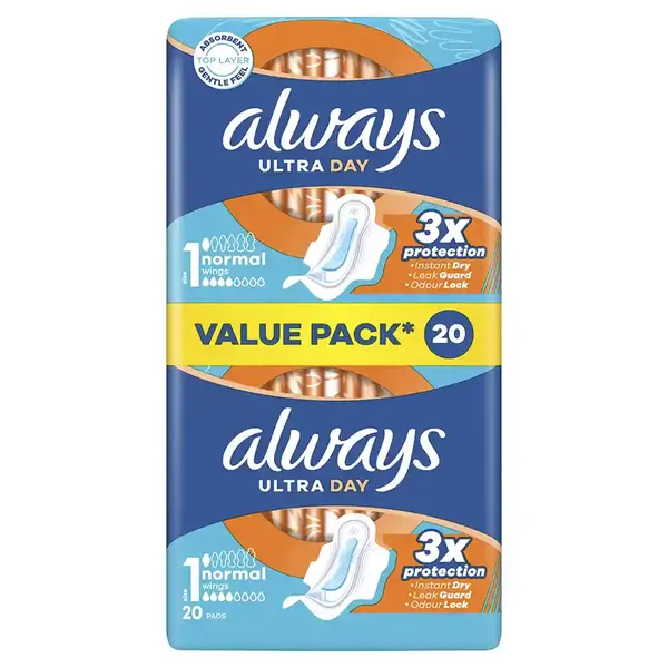 Always Ultra Σερβιέτες Plus Normal (Μέγεθος 1) Value Pack 20τεμ.