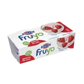 FRUYO Επιδόρπιο Στραγγιστού Γιαουρτιού 0% Φράουλα 2x150g