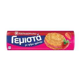 ΠΑΠΑΔΟΠΟΥΛΟΥ γεμιστά μπισκότα 200γρ • με κρέμα φράουλα / λεμόνι