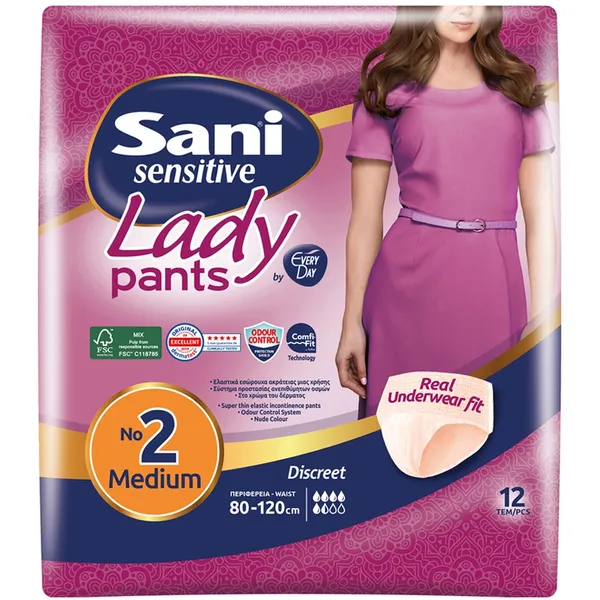 SANI Εσώρουχα Ακράτειας Lady Sensitive Pants Medium 12 Τεμάχια