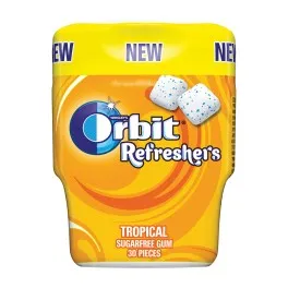 Orbit Refreshers Tropical Τσίχλα Μπουκάλι 67gr