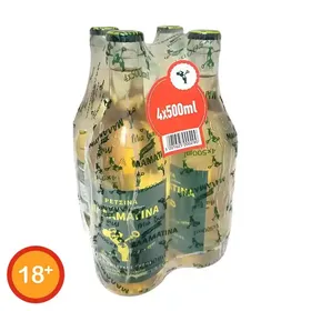 Μαλαματίνα Ρετσίνα 4x500ml. (Επιστρεφόμενη Φιάλη)