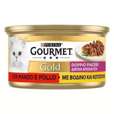 GOURMET GOLD DOUBLE PLEASURE CASSEROLE ΜΕ ΒΟΔΙΝΟ & ΚΟΤΟΠΟΥΛΟ ΣΕ ΣΑΛΤΣΑ ΝΤΟΜΑΤΑΣ 85g