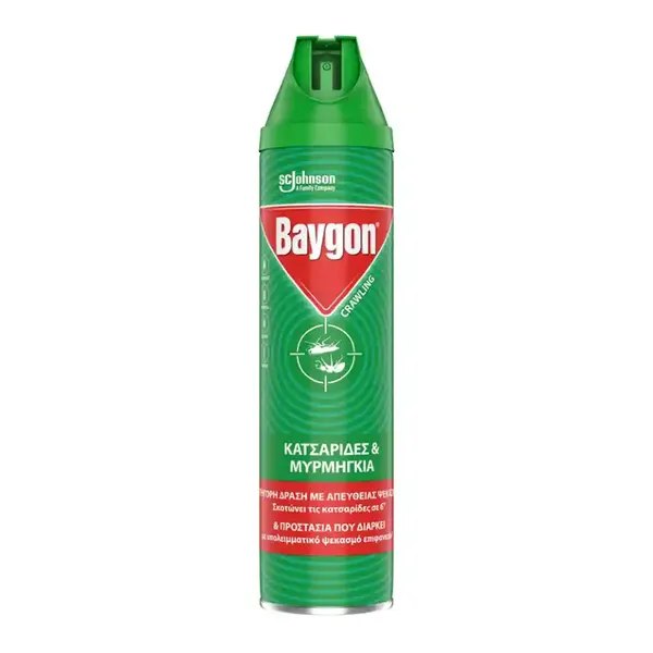 Baygon Κατσαριδοκτόνο Σπρέι Πράσινο Για Κατσαρίδες & Μυρμήγκια 400ml.