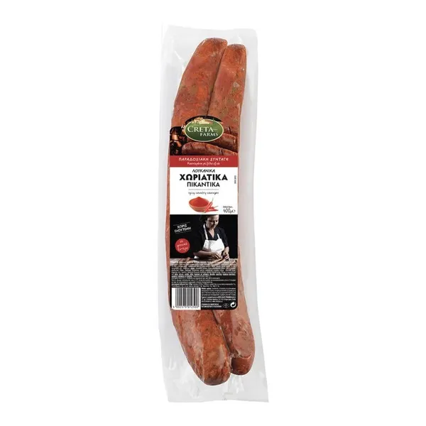 CRETA FARMS ΧΩΡΙΑΤΙΚΑ ΛΟΥΚΑΝΙΚΑ Πικάντικα, με Μυρωδικά, Τρικάλων με Πράσο Χωρίς Γλουτένη 400g